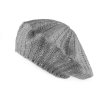 Dámský / dívčí pletený baret s jemnými flitry (Varianta 1 šedá, Balení 1 ks)