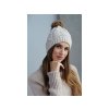 Dámská / dívčí zimní čepice s bambulí (Varianta 1 béžová světlá, Balení 1 ks)