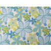 Kočárkovina 600D květy s PVC úpravou (Varianta bílá modrá světlá, Balení 1 m)