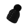 Dámská / dívčí zimní čepice s bambulí a perlami Emi Ross (Varianta 14 černá, Balení 1 ks)
