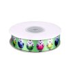Stuha Velikonoce šíře 20 a 25 mm kuře, vejce, louka, zajíc (Varianta 3 (25 mm) zelená sv., Balení 22.5 m)