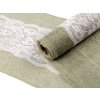 Výprodej - Imitace juty / běhoun šíře 24 cm s krajkou - zelená světlá