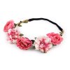 Pružná čelenka do vlasů s květy (Varianta 1 pudrovo-lososová, Balení 1 ks)