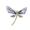 Brož s broušenými kamínky vážka, motýl (Varianta 1 růžová vážka, Balení 1 ks)