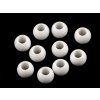 Výprodej - Plastové korálky matné s velkým průvlekem 10x12 mm - bílá 20ks
