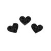 Nažehlovací srdce s kamínky (Varianta 1 stříbrná, Balení 3 ks)