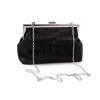 Kabelka - psaníčko saténové s broušenými kamínky (Varianta 1 černá stříbrná, Balení 1 ks)