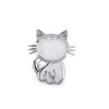 Brož s broušenými kamínky kočka (Varianta bílá perleť, Balení 1 ks)