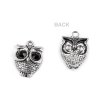 Přívěsek sova s broušenými kamínky 17x23 mm (Varianta platina, Balení 2 ks)