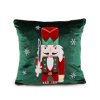 Vánoční sametový povlak na polštář louskáček 43x43 cm (Varianta 3 zelená tmavá, Balení 1 ks)