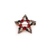 Vánoční brož s broušenými kamínky hvězda (Varianta červená zlatá, Balení 1 ks)