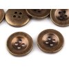 Knoflík imitace kovu velikost 24" (Varianta 1 (24") staromosaz, Balení 20 ks)