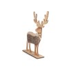 Dřevěný jelen výška 30 cm (Varianta 1 přírodní stř., Balení 1 ks)