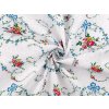 Bavlněná látka / plátno květinové věnečky (Varianta bílá, Balení 1 m)