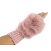 Dámské / dívčí pletené rukavice bezprsté s kožešinou (Varianta 1 krémová světlá, Balení 1 pár)