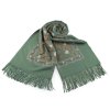 Velký teplý šátek / pléd vyšívaný s třásněmi, typu kašmír 68x165 cm (Varianta 9 černá, Balení 1 ks)