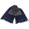 Velký teplý šátek / pléd vyšívaný s třásněmi, typu kašmír 68x165 cm (Varianta 9 černá, Balení 1 ks)