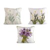 Povlak na polštář vyšívané květy 45x45 cm (Varianta 1 režná světlá, Balení 2 ks)