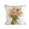 Povlak na polštář vyšívané květy 45x45 cm (Varianta 1 režná světlá, Balení 2 ks)