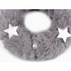 Kožešinový věneček k zavěšení Ø11 cm (Varianta 2 šedá, Balení 1 ks)