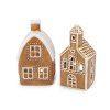 Vánoční domeček, kostel na svíčku imitace perníku (Varianta 1 přírodní stř., Balení 1 ks)