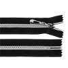 Spirálový zip No 7 délka 18 cm se stříbrnými zoubky (Varianta černá, Balení 1 ks)