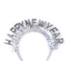 Párty čelenka do vlasů Happy New Year saténová (Varianta 1 stříbrná, Balení 1 ks)