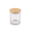 Sklenička na výrobu svíček s bambusovým víkem (Varianta transparent, Balení 1 ks)