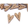 Dřevěný dekorační knoflík srdce (Varianta 1 bílá, Balení 10 ks)