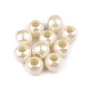 Plastové perly s velkým průvlekem 11x15 mm (Varianta 1 bílá perleť, Balení 10 ks)