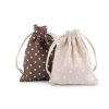 Dárkový pytlík 10x13 cm lněný s puntíky (Varianta 3 hnědá, Balení 1 ks)