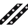 Prýmek / průchodky na bavlněné stuze šíře 24 mm (Varianta 1 černá nikl, Balení 9 m)
