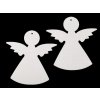 Dřevěný anděl k zavěšení / k nalepení (Varianta 1 (9,5x10 cm) bílá, Balení 20 ks)