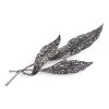 Brož s broušenými kamínky listy (Varianta nikl černý, Balení 1 ks)