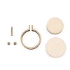 Mini dřevěný rámeček / přívěsek na vyšívání srdce, ovál, kruh (Varianta 1 (Ø24 mm) přírodní kruh, Balení 1 ks)