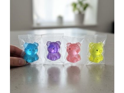 Medvídek s třpytky mačkací