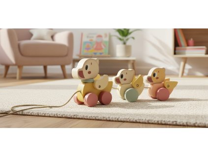 Tahací dřevěné kačenky – Walk-A-Long Wooden Ducks