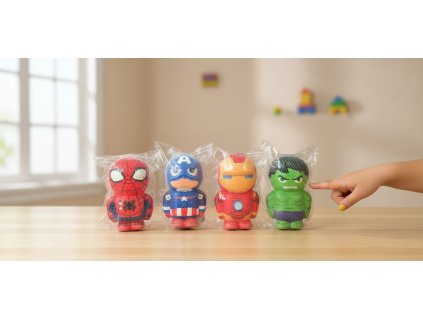 Mačkací postavičky Marvel 12 cm – Iron Man, Hulk, Captain America, Spider-Man