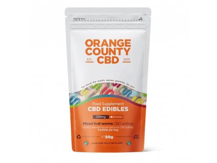 Orange County CBD Gummies Worms, 200 mg CBD, 50 g