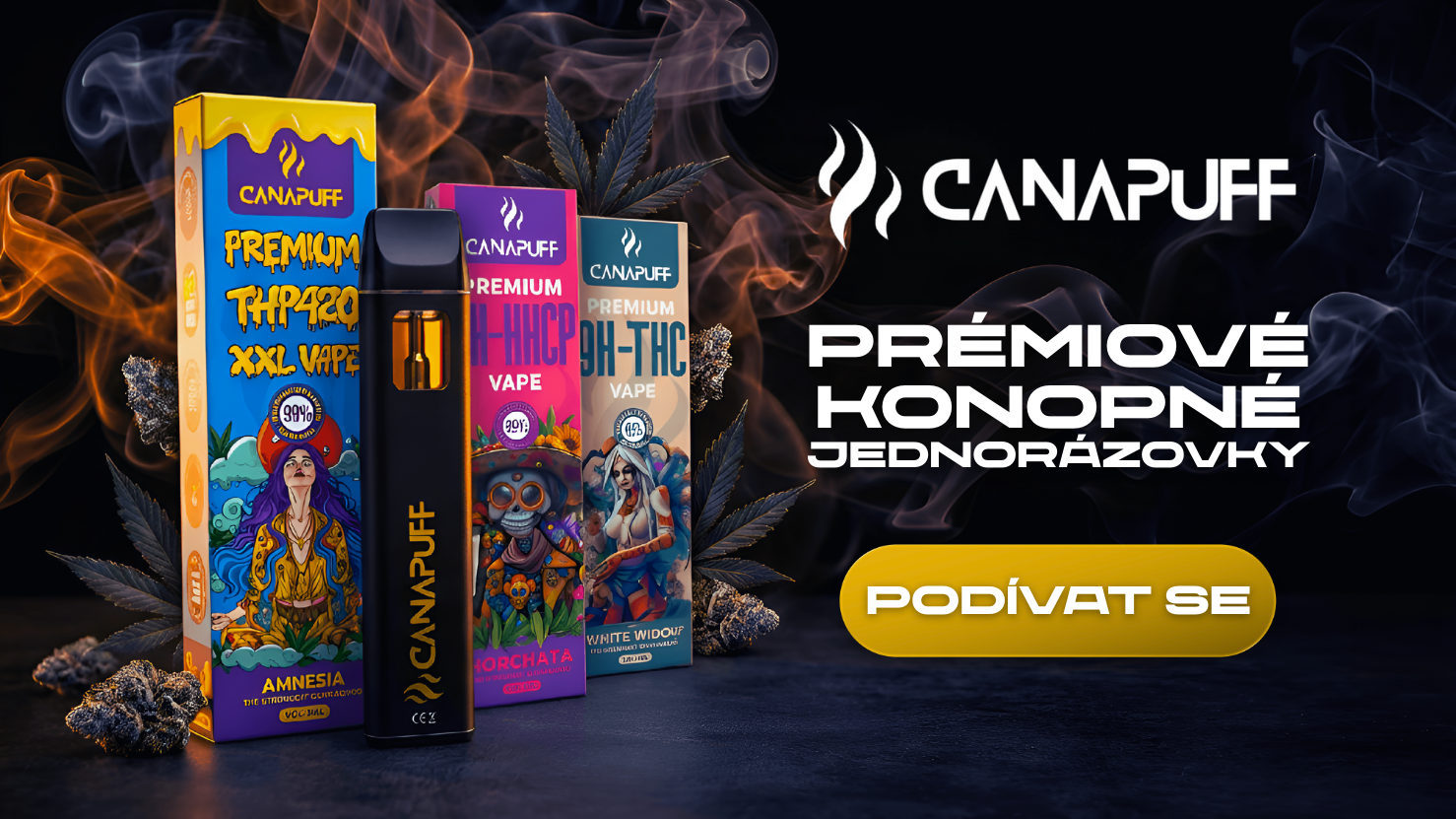 CANAPUFF - Prémiové konopné jednorázovky - T9HC, T8HC, THCA, HHCA, THP420