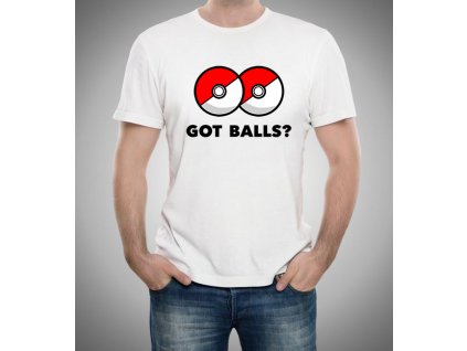 pánské bílé tričko Pokemon GO máš koule