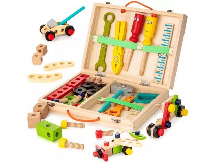 dřevěná montessori hračka kufřík