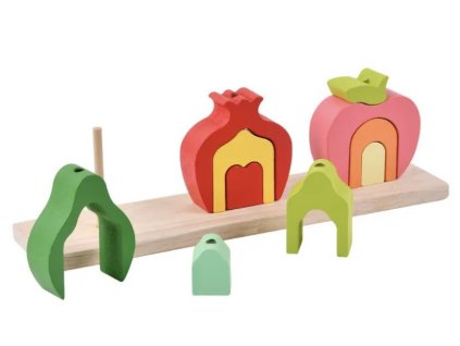 puzzle 3D dřevěné ovoce