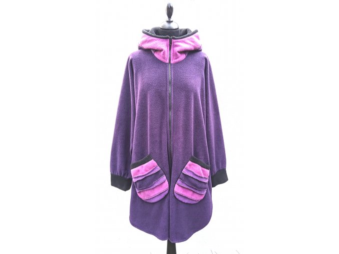fialový kabátek pruhy