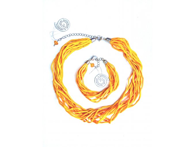 Žlutý šňůrkový náhrdelník (s náramkem)