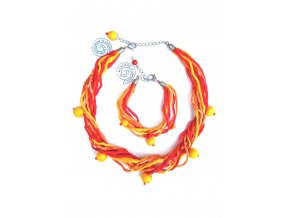 Oranžovožlutý náhrdelník (s náramkem)