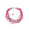 Červenošedý šňůrkový náhrdelník (s náramkem)
