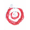 Šňůrkový náhrdelník v odstínech červené (s náramkem)