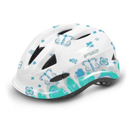 R2 LUCKY JR. WHITE/BLUE/MINT CYKLISTICKÁ PRILBA