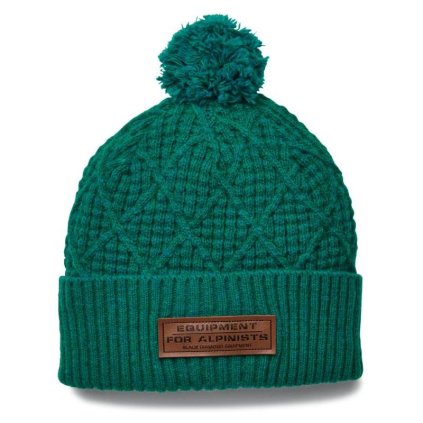 BLACK DIAMOND CABLE CUFF POM BEANIE LAUREL GREEN ČIAPKA
